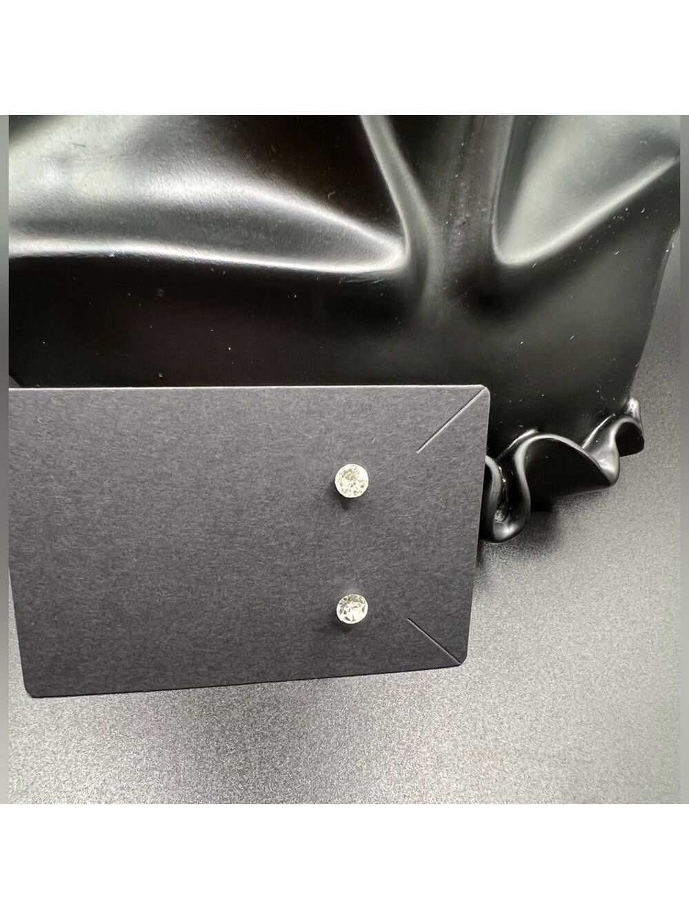 Clear CZ & Silver Stud Earrings Unisex